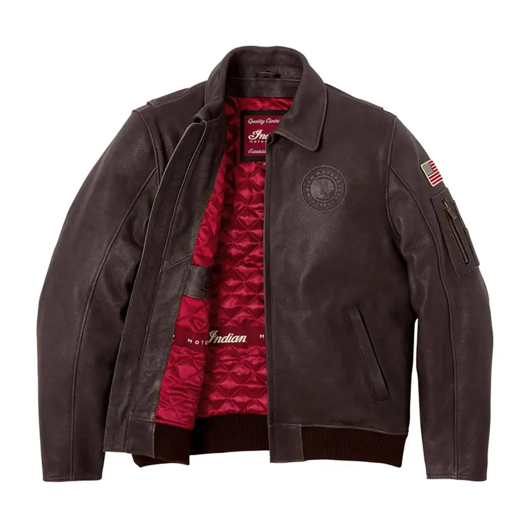 Indian Motorcycle Mens Flying Jacket Brown