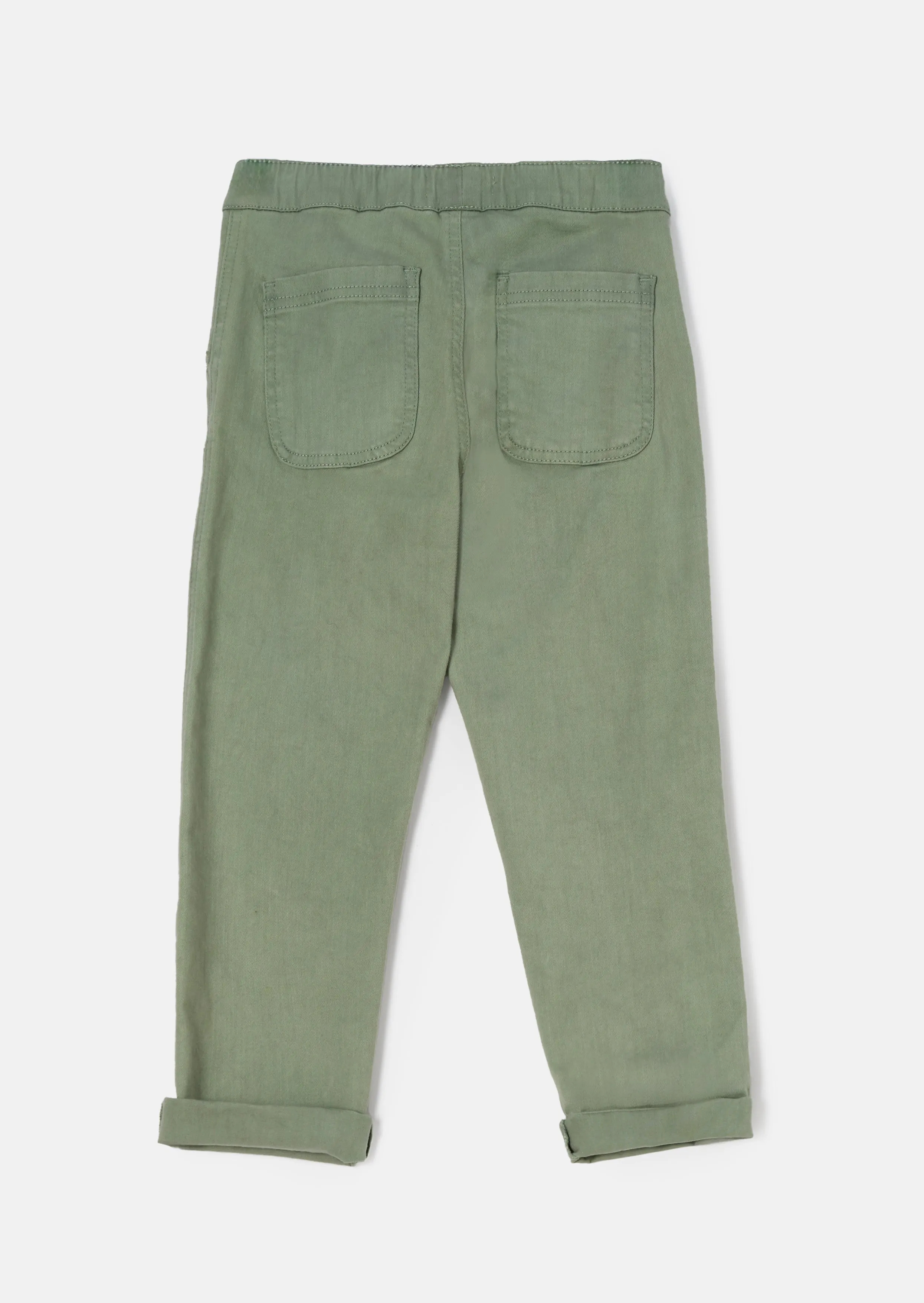 Jace Green Stitch Detail Washed Trouser