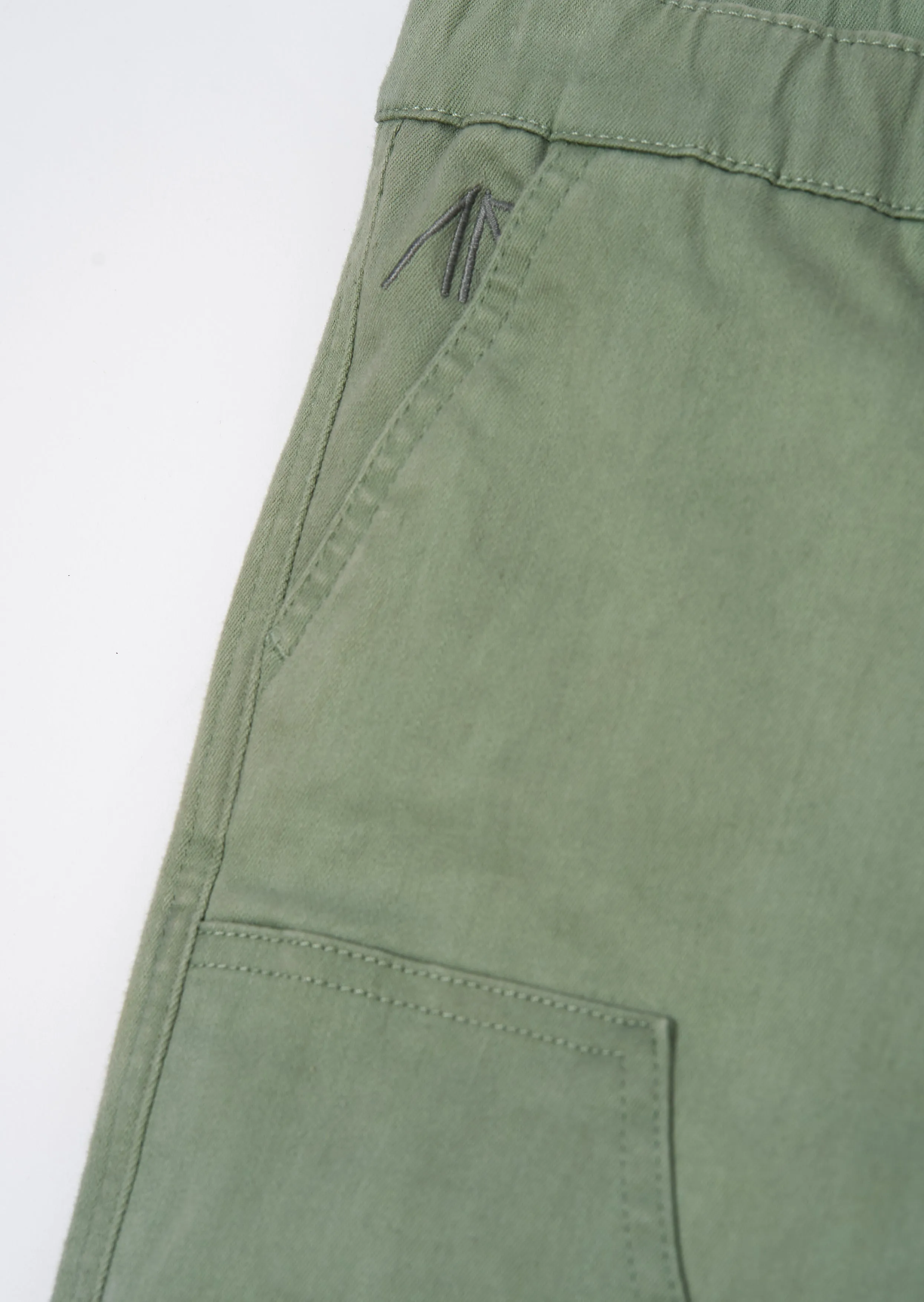 Jace Green Stitch Detail Washed Trouser