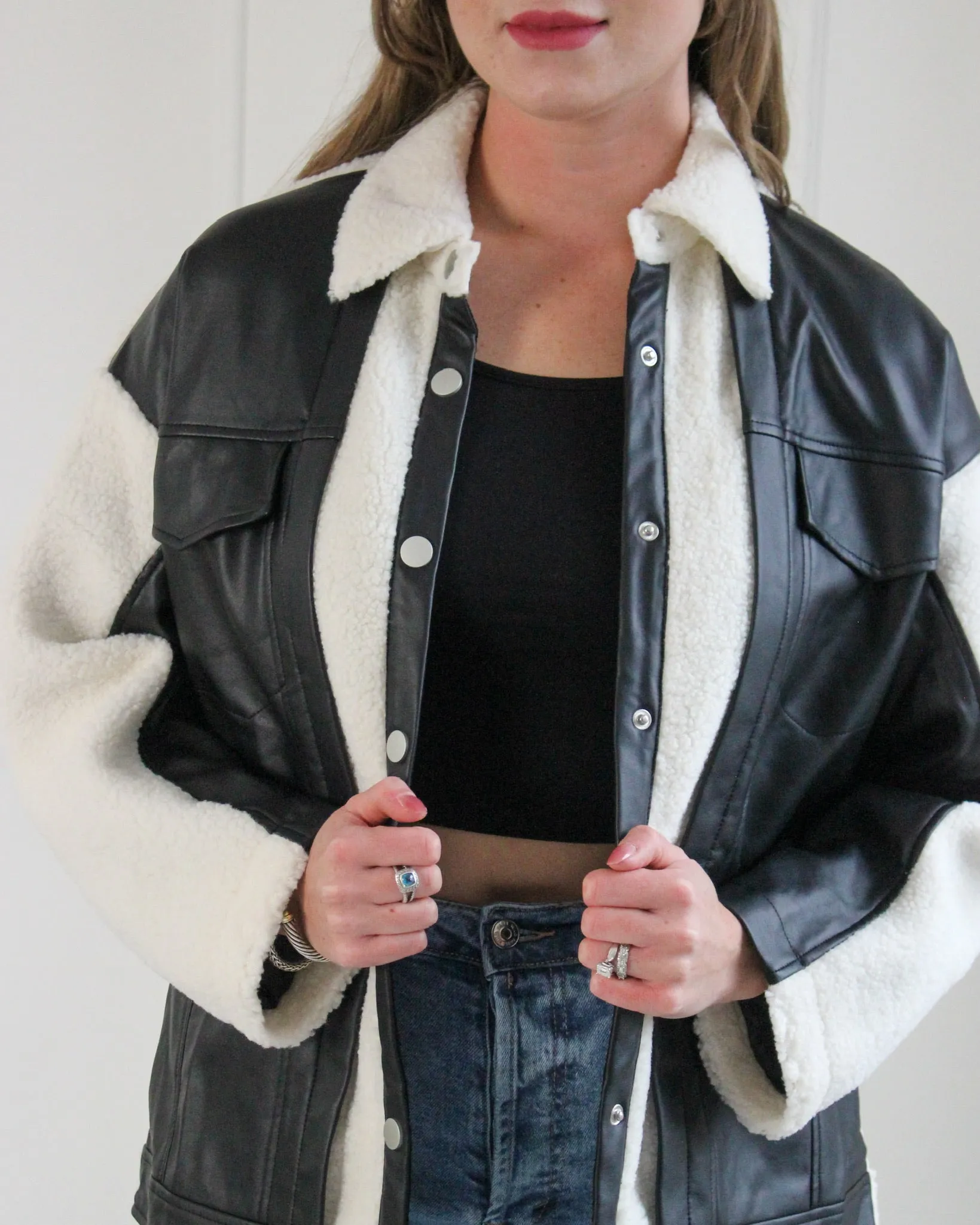 Jenny Sherpa Faux Leather Jacket