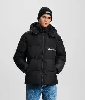 Karl Lagerfeld Hooded Puffer Jacket | Black