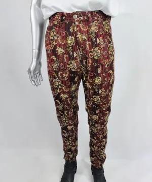 Kenzo Vintage Mens Tapestry Slim Leg Pants, 1990s