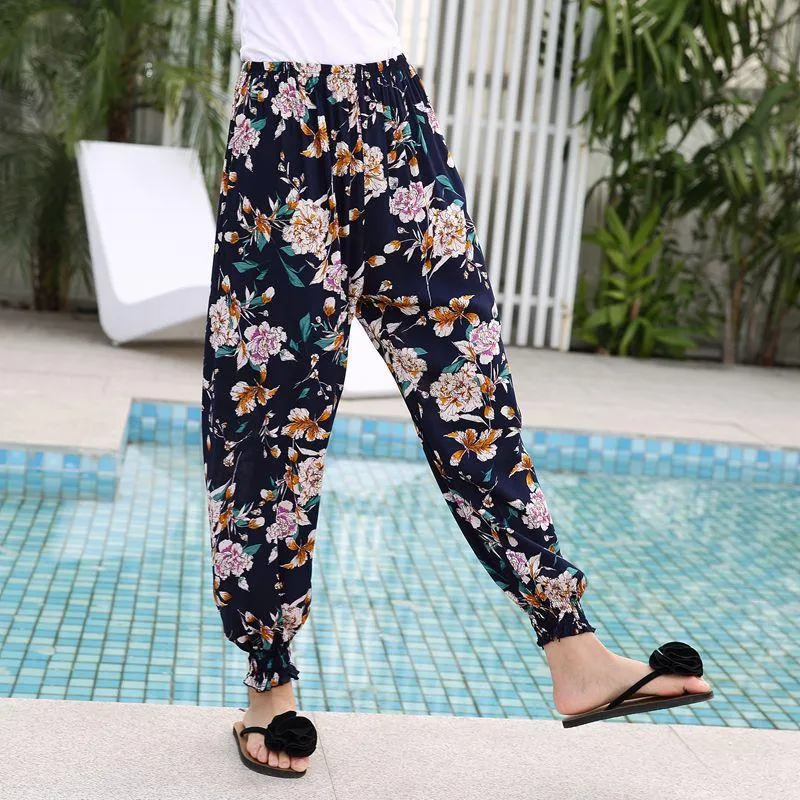 Lantern Pants Bohemian Loose Artificial Cotton Wide Leg Elephant Beach Trousers