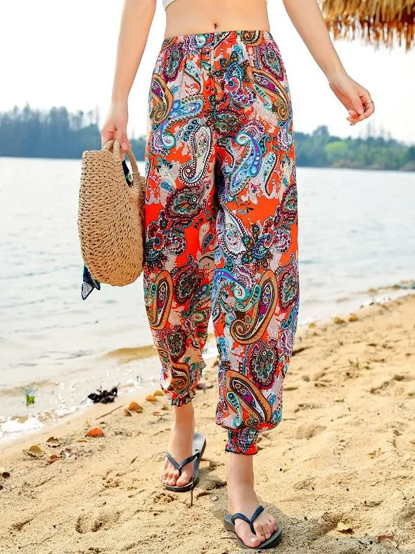 Lantern Pants Bohemian Loose Artificial Cotton Wide Leg Elephant Beach Trousers