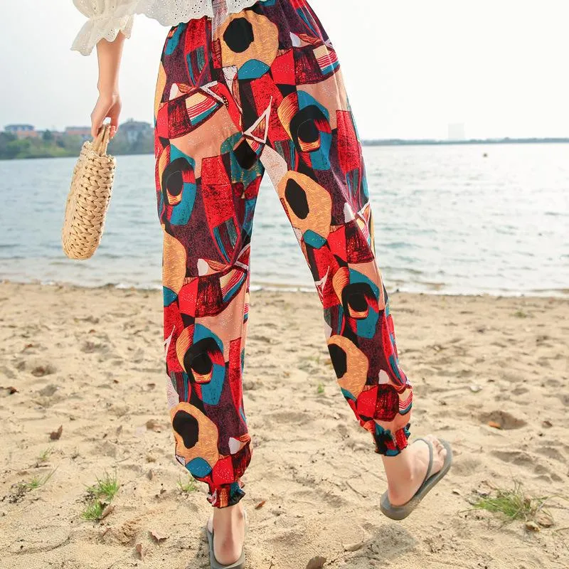 Lantern Pants Bohemian Loose Artificial Cotton Wide Leg Elephant Beach Trousers