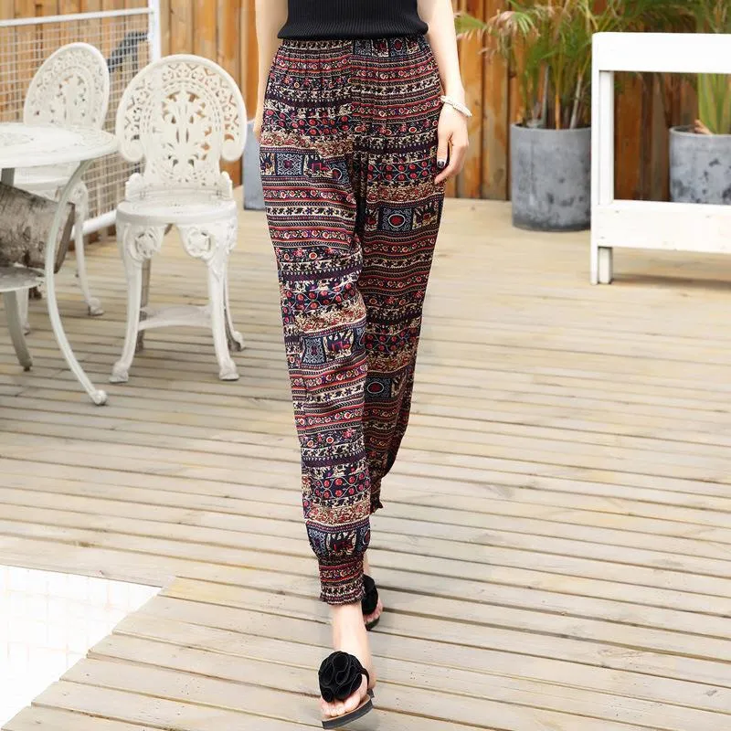 Lantern Pants Bohemian Loose Artificial Cotton Wide Leg Elephant Beach Trousers