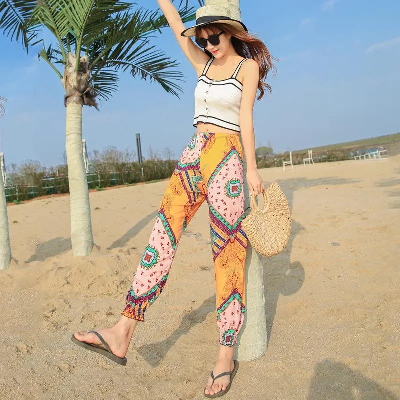 Lantern Pants Bohemian Loose Artificial Cotton Wide Leg Elephant Beach Trousers