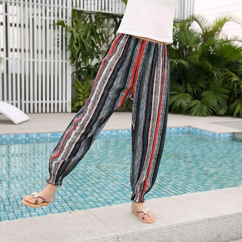 Lantern Pants Bohemian Loose Artificial Cotton Wide Leg Elephant Beach Trousers