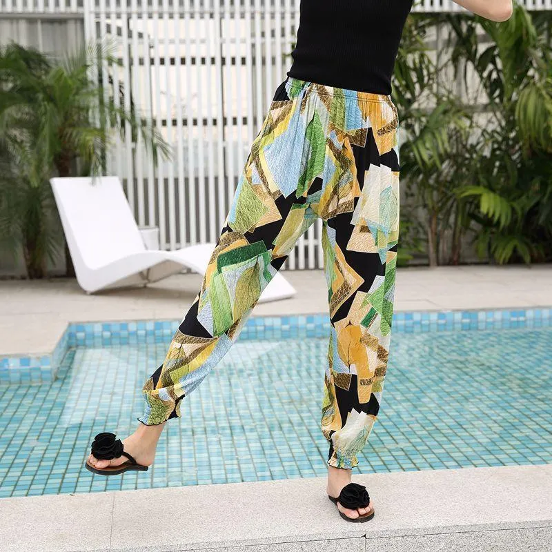 Lantern Pants Bohemian Loose Artificial Cotton Wide Leg Elephant Beach Trousers