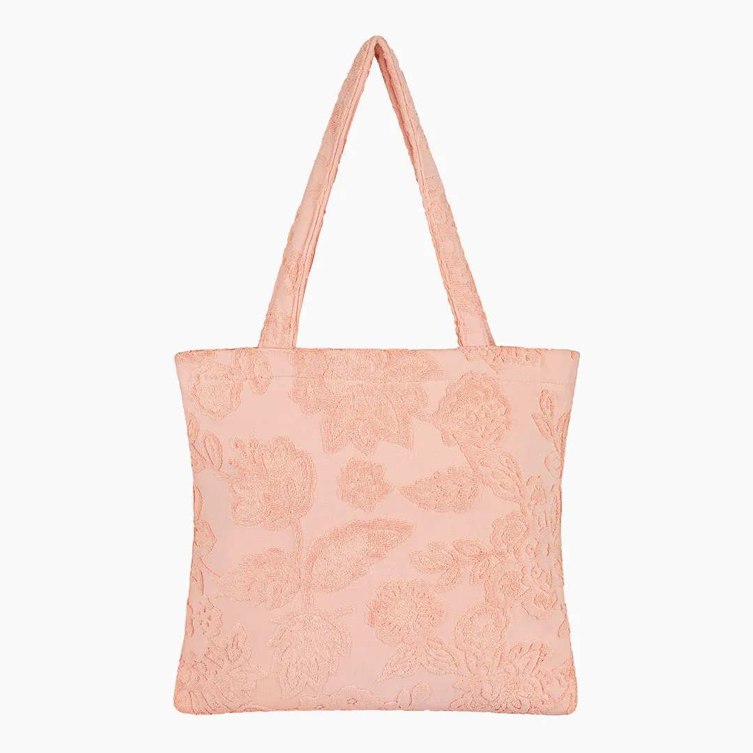 Lucia Peach Towelling Tote Bag