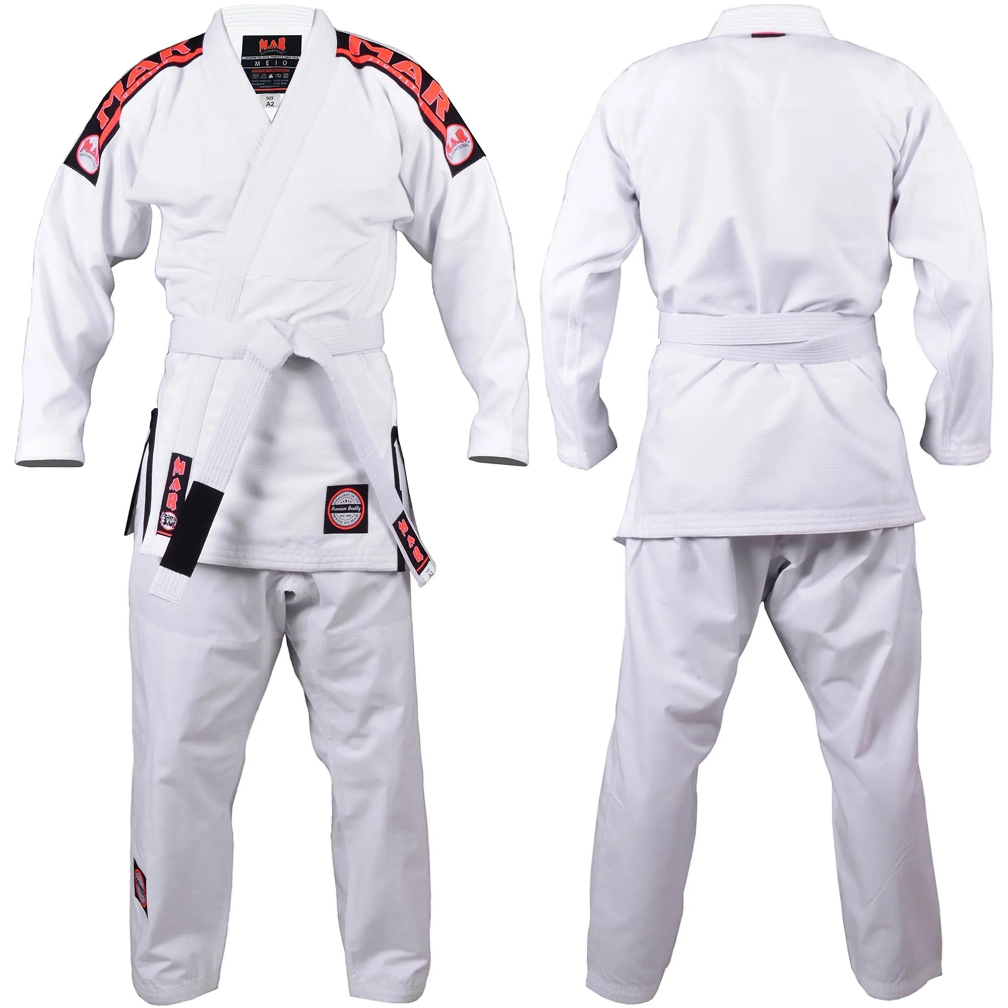 MAR-060B | White Brazilian Jiu-Jitsu Uniform