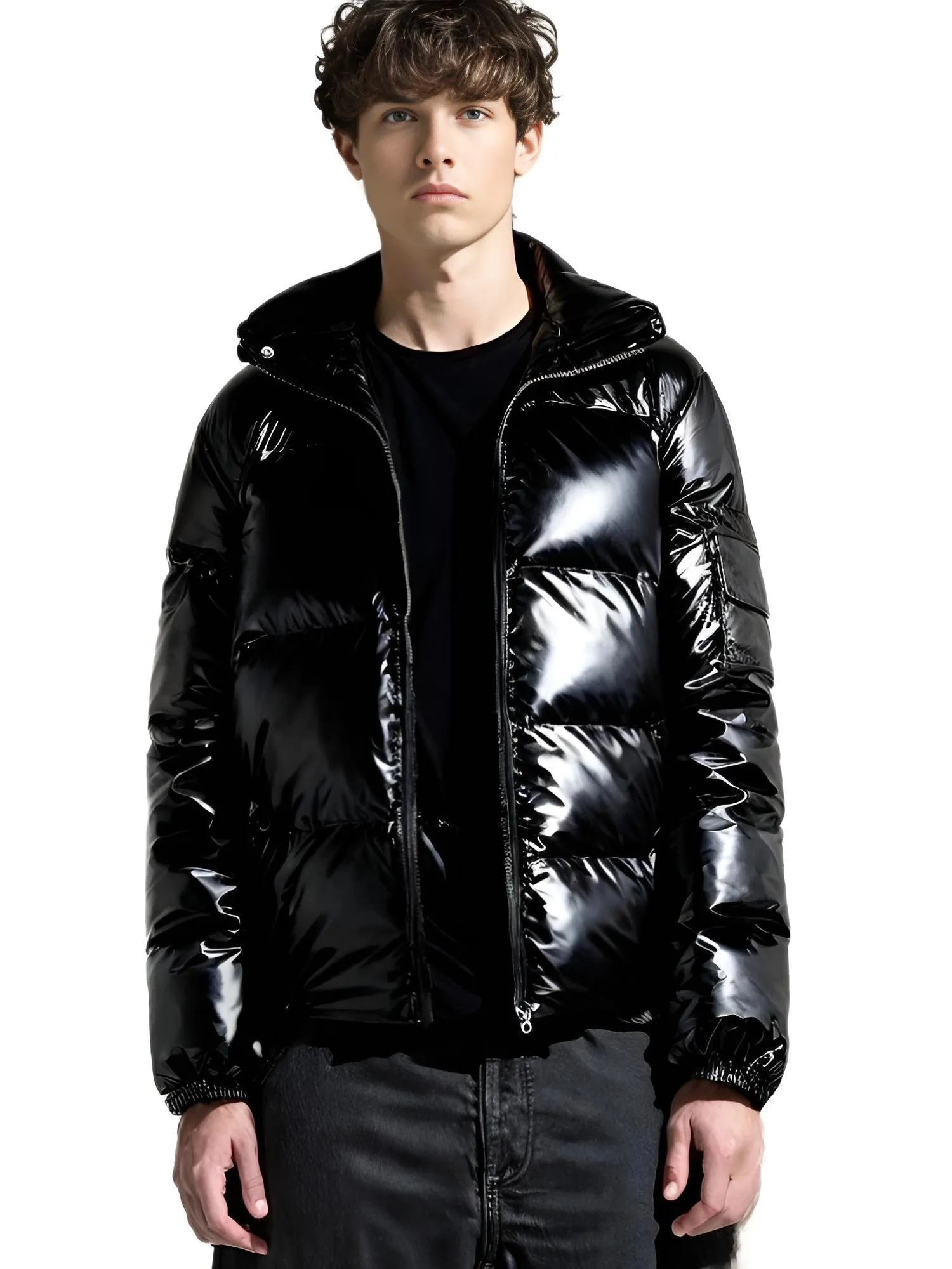 Men's Hooded Puffer Jacket Coat Solid Casual Streetwear Outwear - Now Non-Hooded Too!