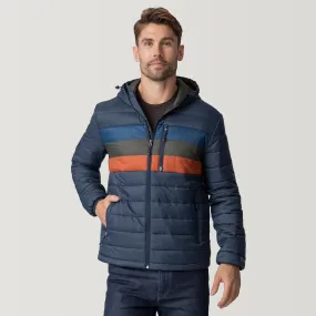 Men's Tri-Color Hooded Puffer Jacket