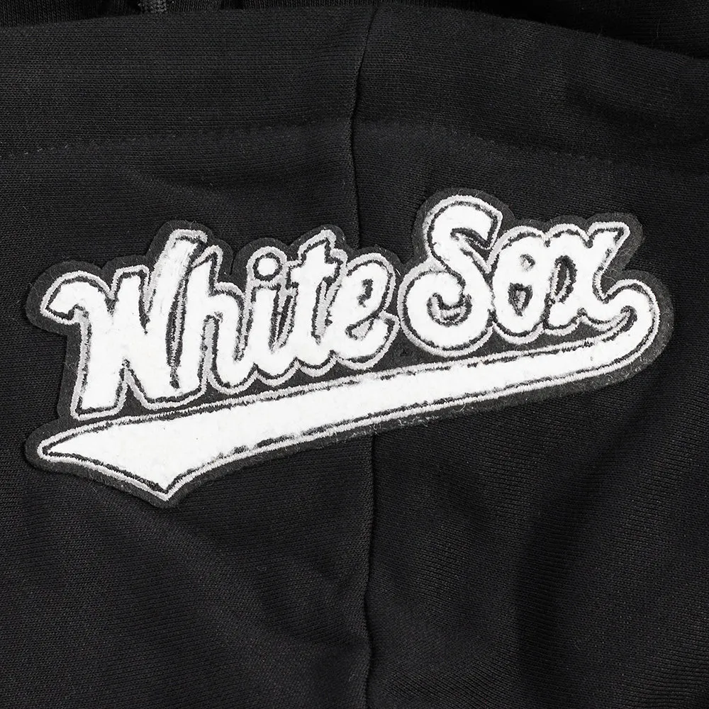 MLB CHICAGO WHITE SOX MASHUP WOMEN'S RIB CROPPED PO HOODIE (BLACK/GRAY)