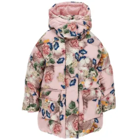 MONNALISA - Roses Puffer Coat - Pink