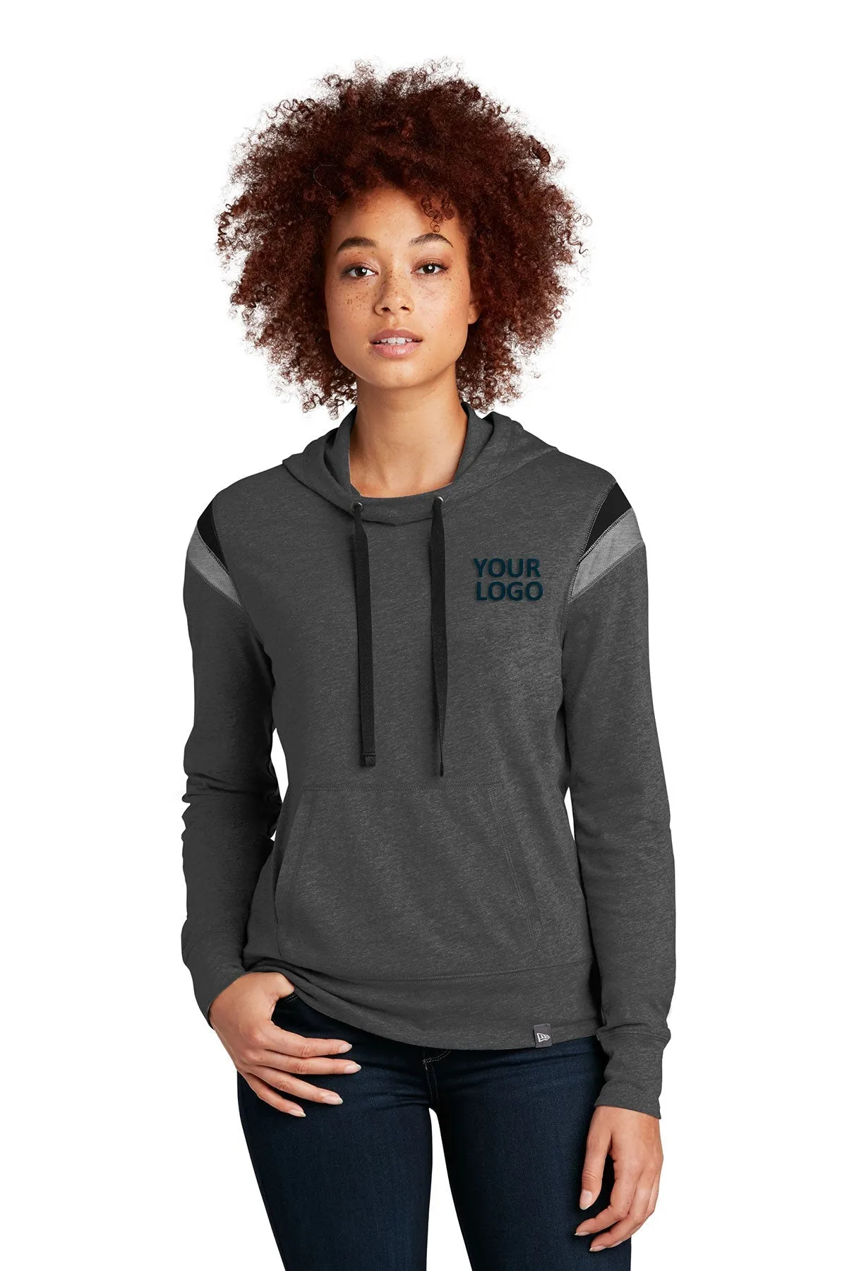 New Era Ladies Heritage Custom Hoodies, Black Heather