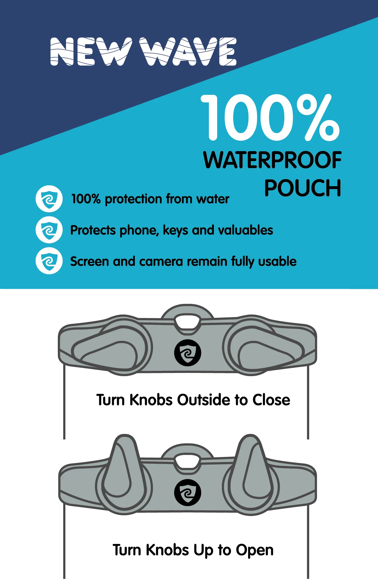 New Wave Waterproof Phone Case - Universal Dry Pouch