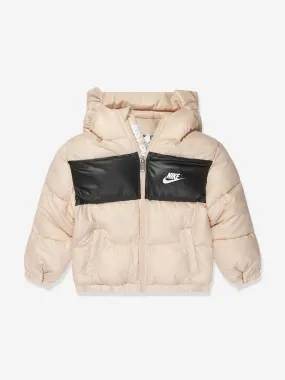 Nike Boys WR Filled Puffer Jacket in Beige