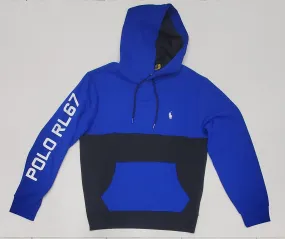 Nwt Polo Ralph Lauren Black/Royal RL-67 Pullover Hoodie