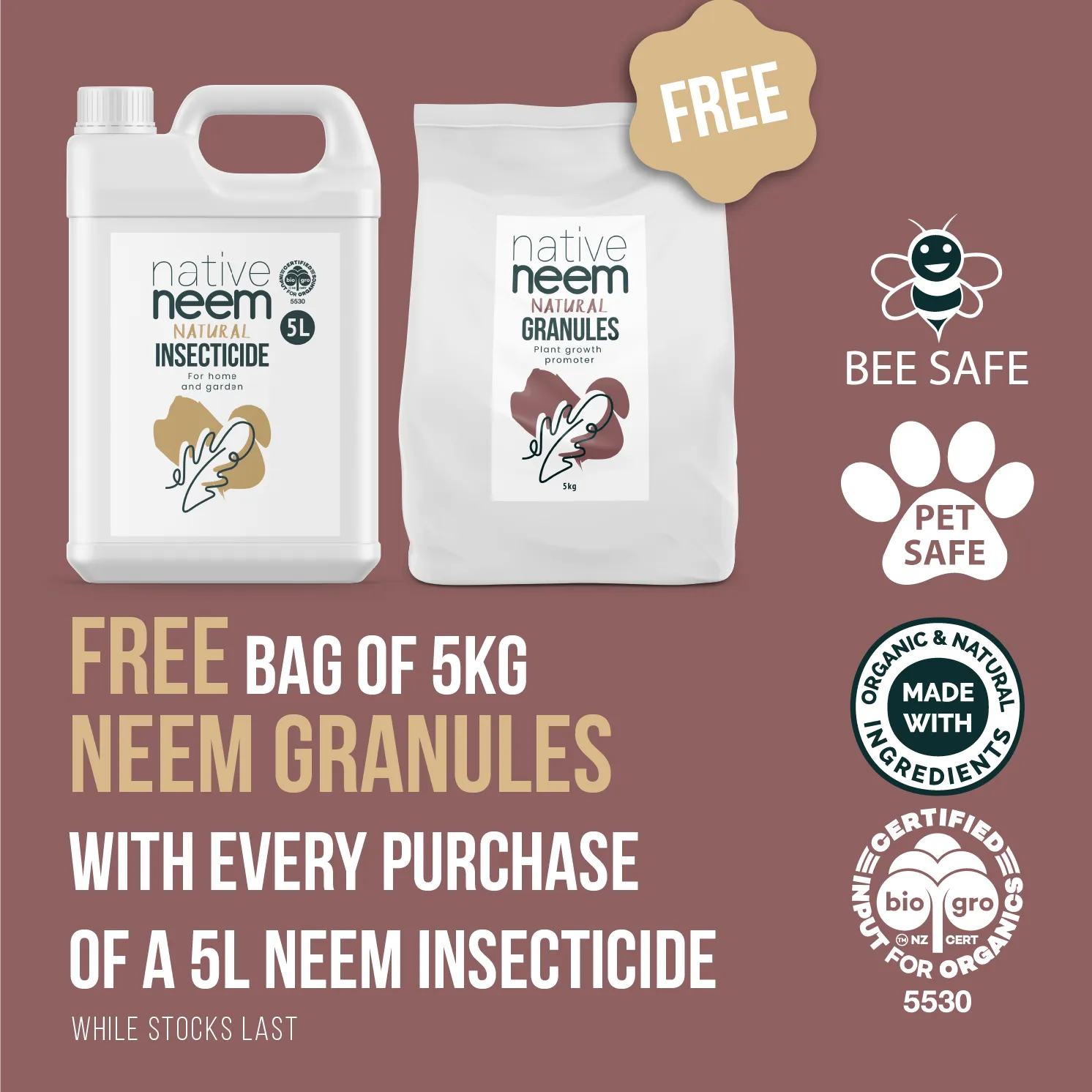 Organic Neem Oil Insecticide 5L