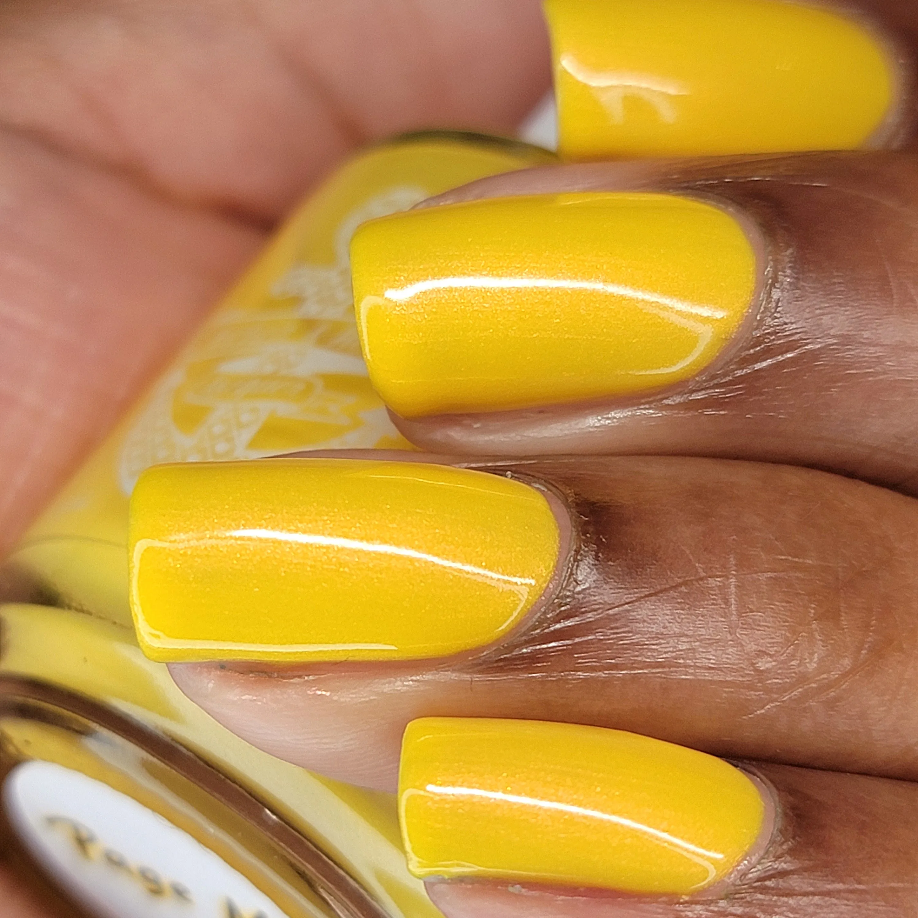 Page Me - yellow shimmer nail polish