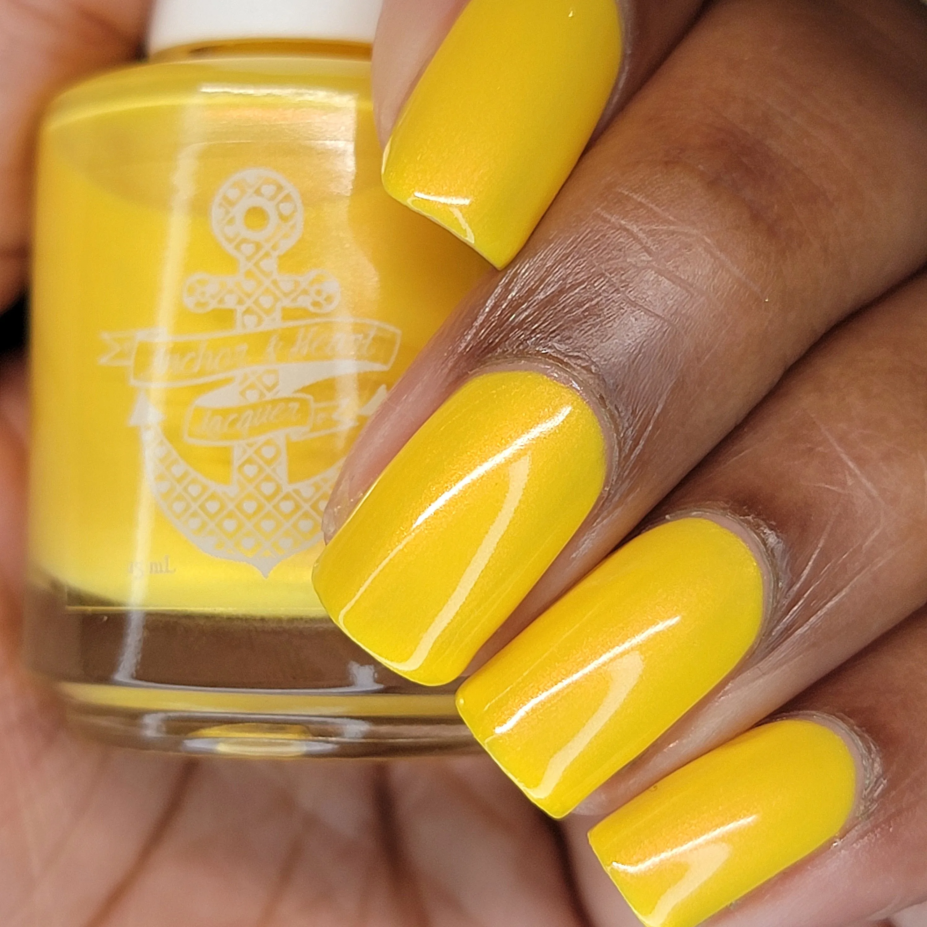 Page Me - yellow shimmer nail polish