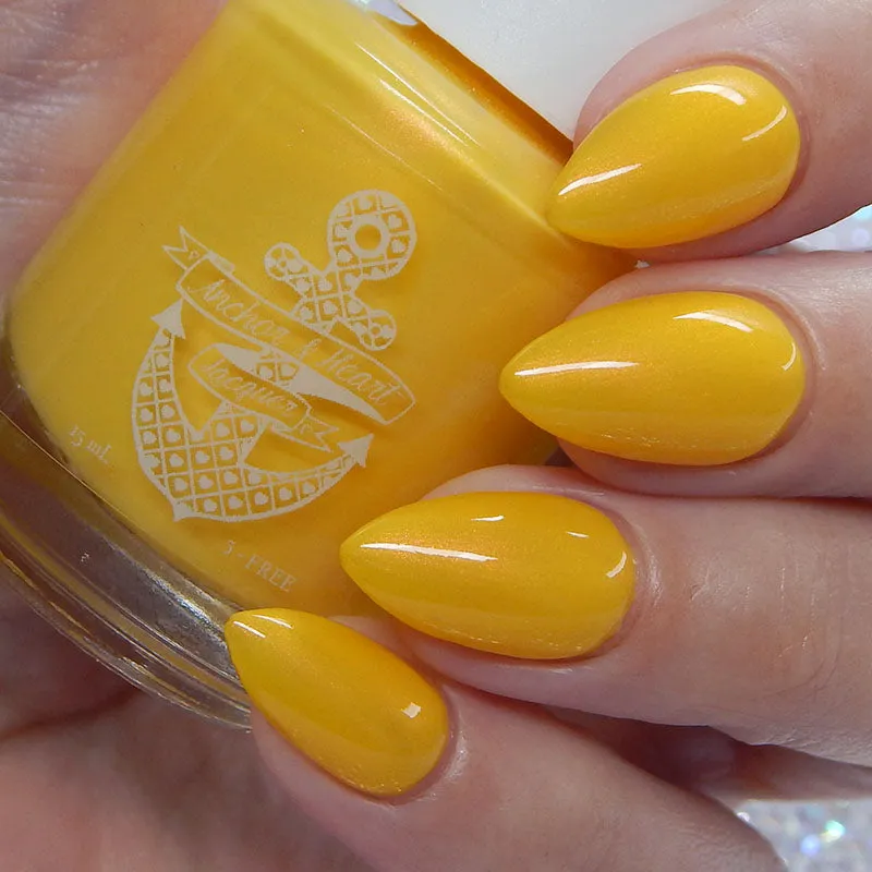 Page Me - yellow shimmer nail polish