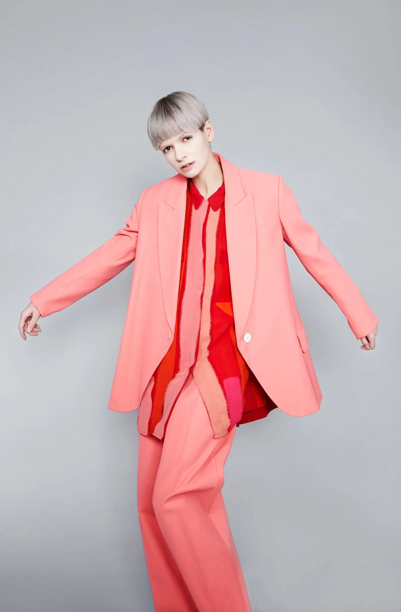 Pink Bonded ''Tria'' Formal Jacket