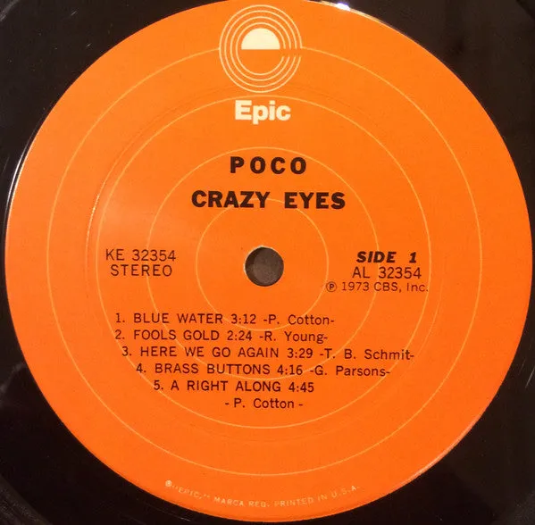 Poco (3) - Crazy Eyes (LP, Album, Pit) (VG )