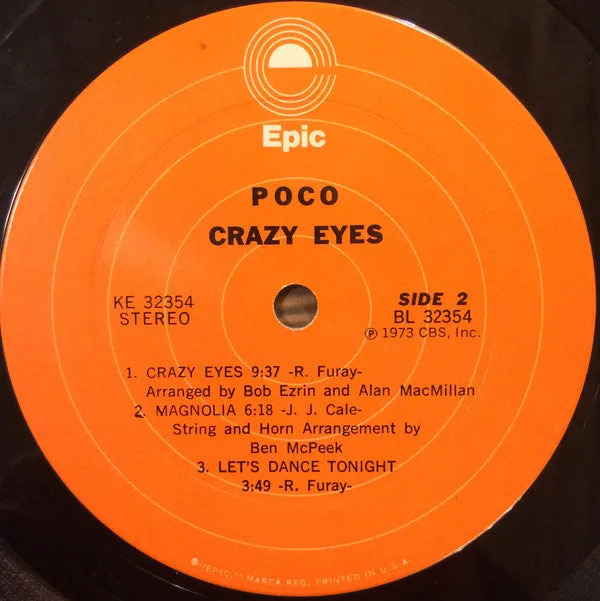 Poco (3) - Crazy Eyes (LP, Album, Pit) (VG )