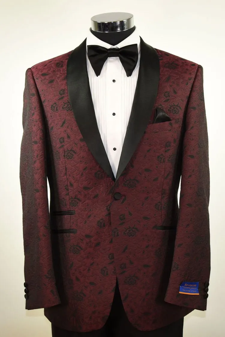 "Brocade" Burgundy Dinner Jacket (Separates)