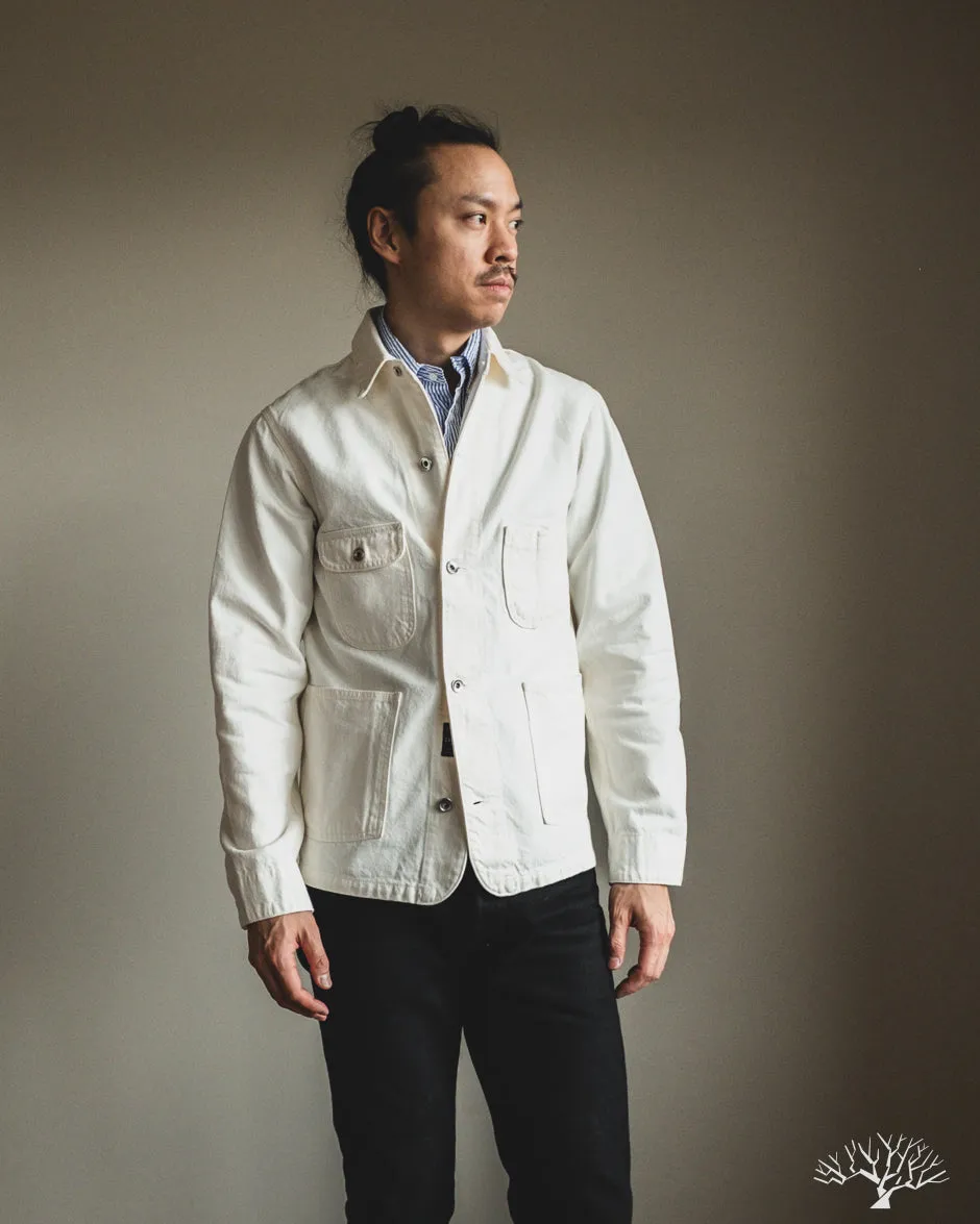 Railway Jacket - Organic 13oz Ecru Stone Wash Denim