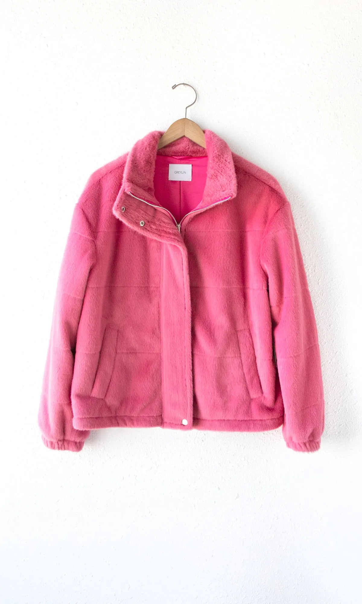 Raspberry Isla Cozy Puffer Jacket