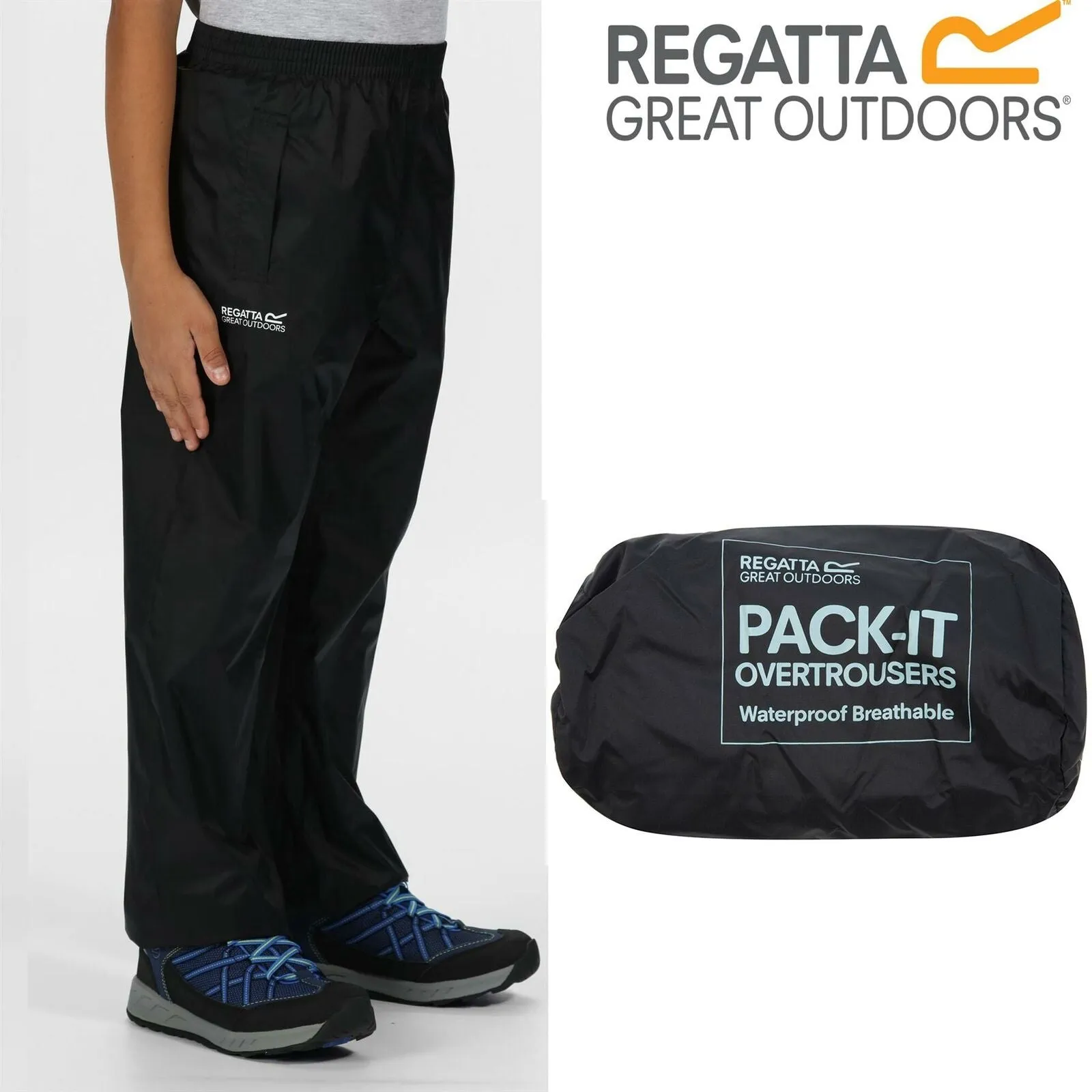 Regatta Kids Pack It Waterproof Over Trousers