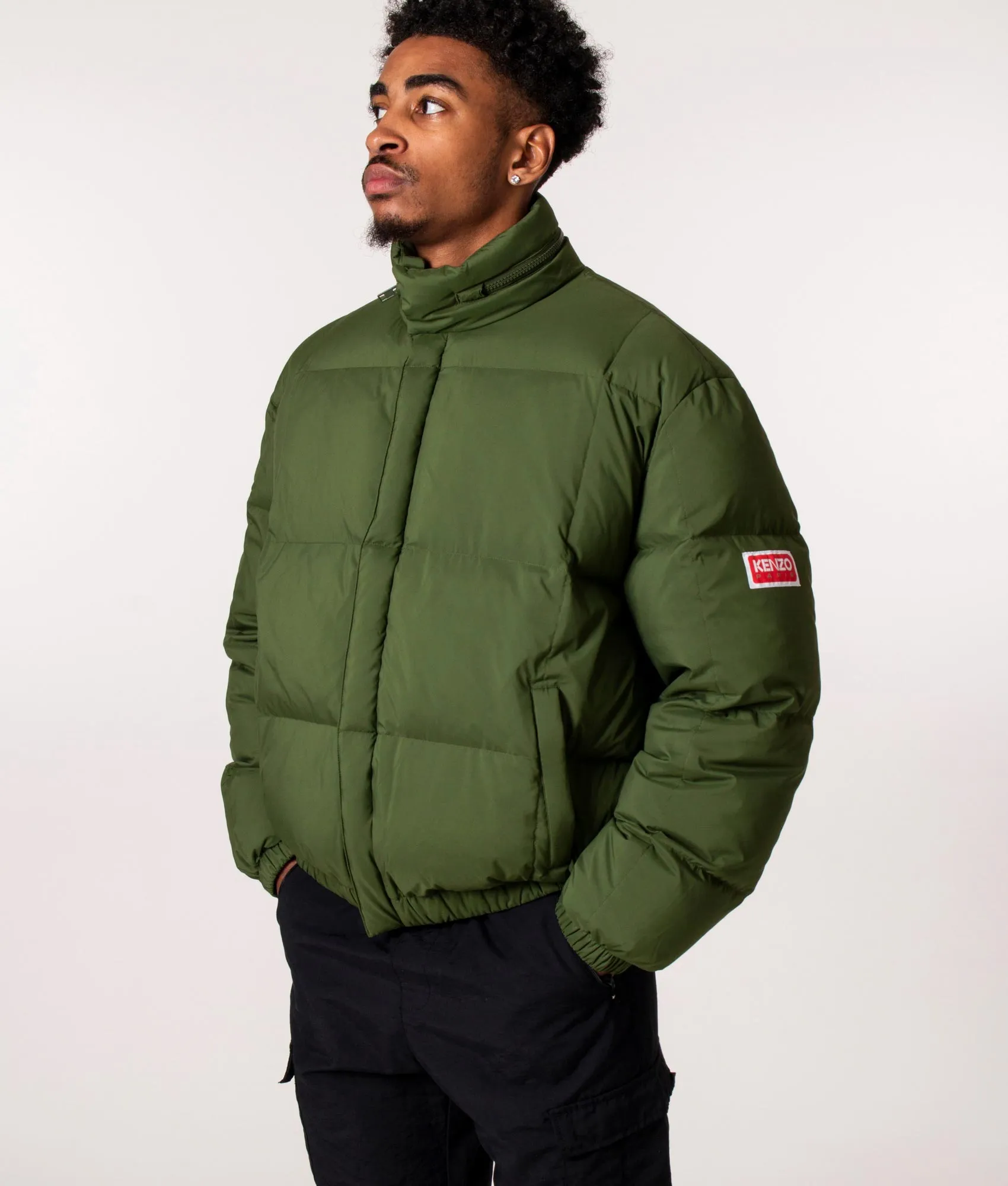 Relaxed Fit Solid Down Puffer Jacket