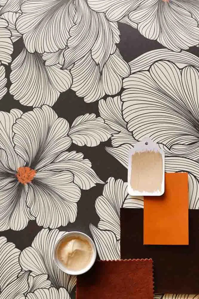 Rockett St George Bohemian Bloom Monochrome Wallpaper