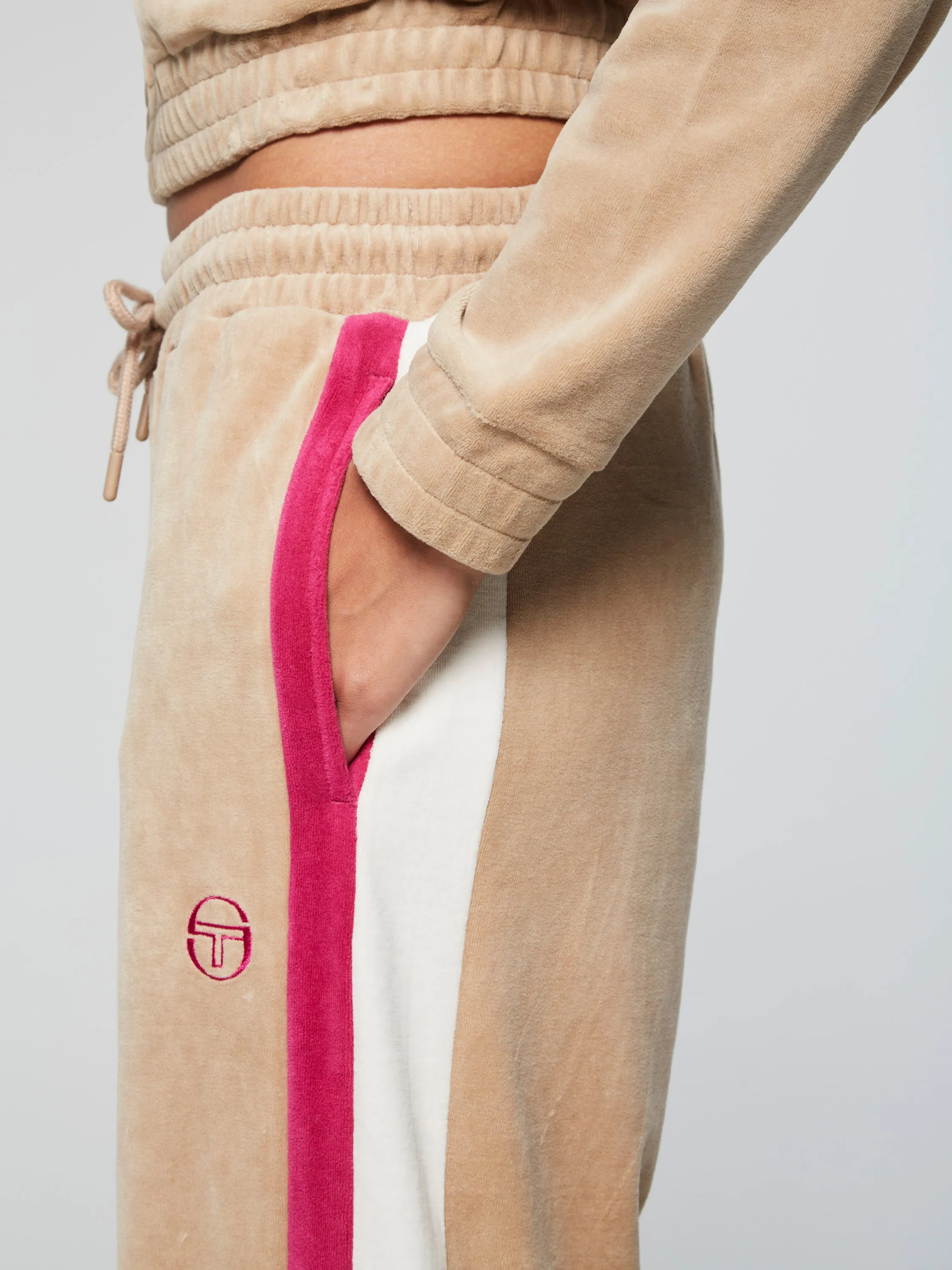 Rosa Velour Track Pant- Humus