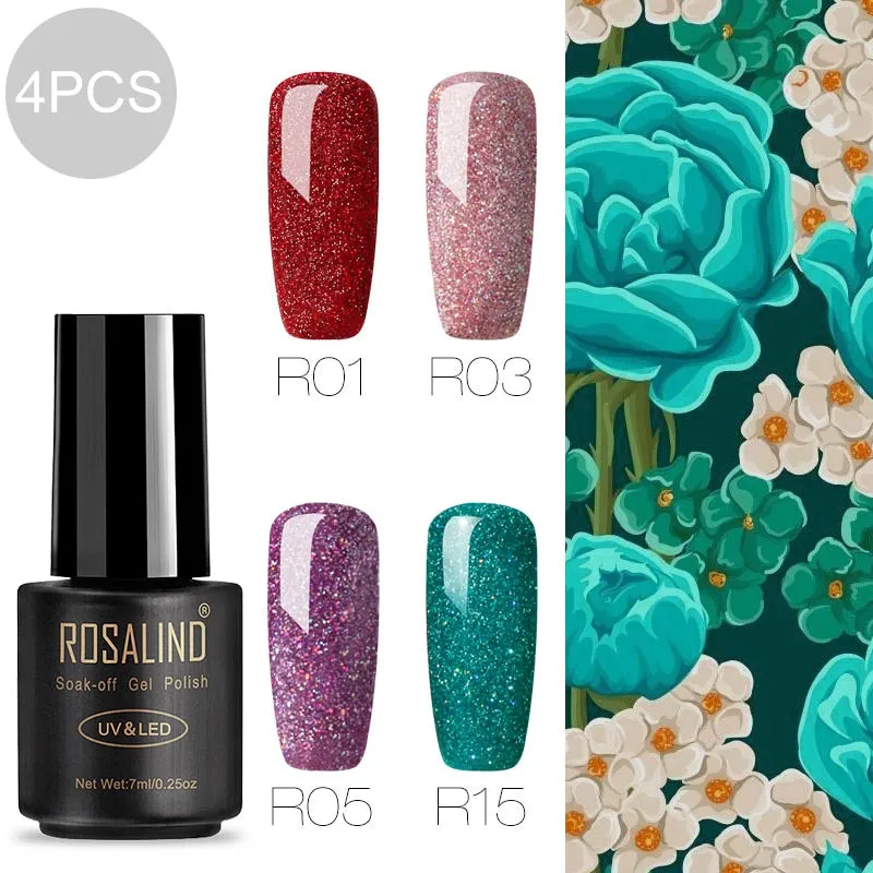 ROSALIND Gel Nail Polish All For Manicure Set 7ML Semi Permanent Vernis UV Top Coat Poly Gel Varnish Hybrid Gel Nail Polish