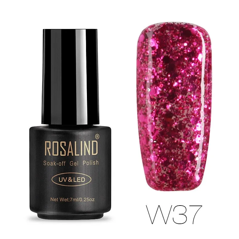 ROSALIND Hybrid Varnishes Soak Off Gel UV Gel lak Nail Polish Set Top Base Coat For Manicure Gel Glitter Semi Permanent  Acrylic