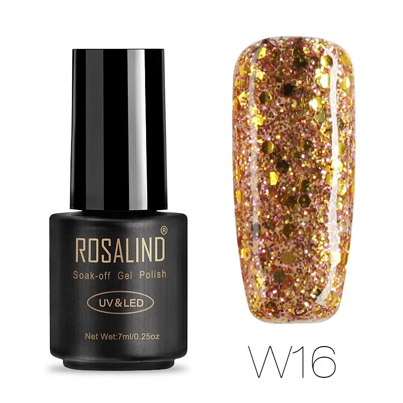 ROSALIND Hybrid Varnishes Soak Off Gel UV Gel lak Nail Polish Set Top Base Coat For Manicure Gel Glitter Semi Permanent  Acrylic