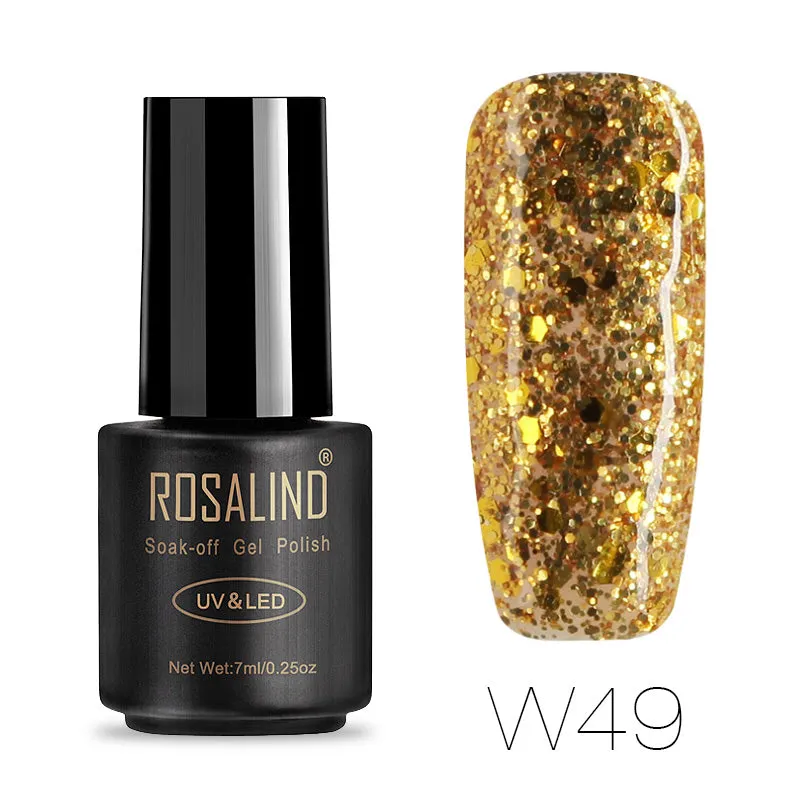 ROSALIND Hybrid Varnishes Soak Off Gel UV Gel lak Nail Polish Set Top Base Coat For Manicure Gel Glitter Semi Permanent  Acrylic