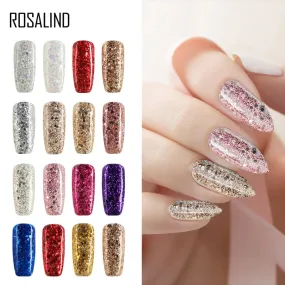 ROSALIND Hybrid Varnishes Soak Off Gel UV Gel lak Nail Polish Set Top Base Coat For Manicure Gel Glitter Semi Permanent  Acrylic