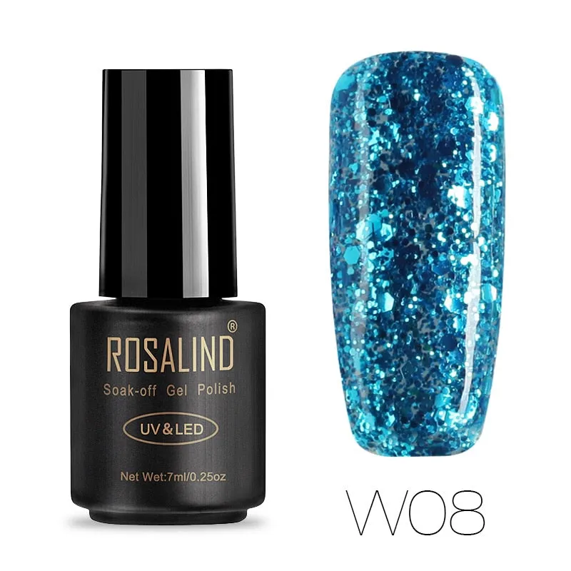 ROSALIND Hybrid Varnishes Soak Off Gel UV Gel lak Nail Polish Set Top Base Coat For Manicure Gel Glitter Semi Permanent  Acrylic