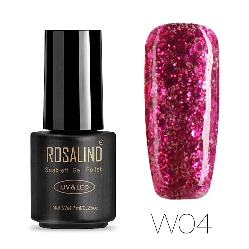 ROSALIND Hybrid Varnishes Soak Off Gel UV Gel lak Nail Polish Set Top Base Coat For Manicure Gel Glitter Semi Permanent  Acrylic