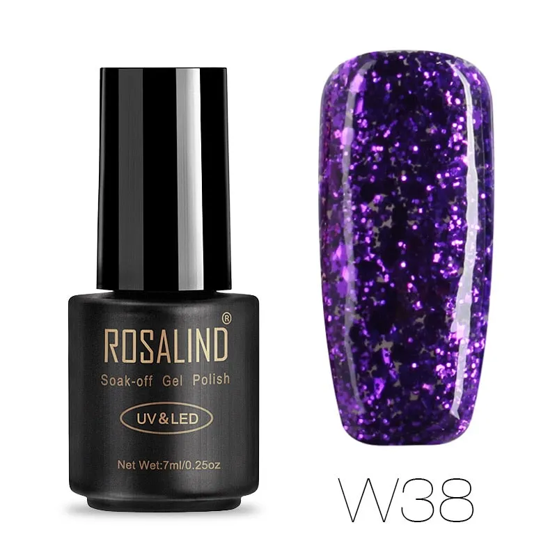 ROSALIND Hybrid Varnishes Soak Off Gel UV Gel lak Nail Polish Set Top Base Coat For Manicure Gel Glitter Semi Permanent  Acrylic