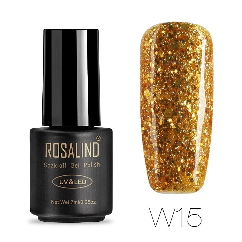 ROSALIND Hybrid Varnishes Soak Off Gel UV Gel lak Nail Polish Set Top Base Coat For Manicure Gel Glitter Semi Permanent  Acrylic