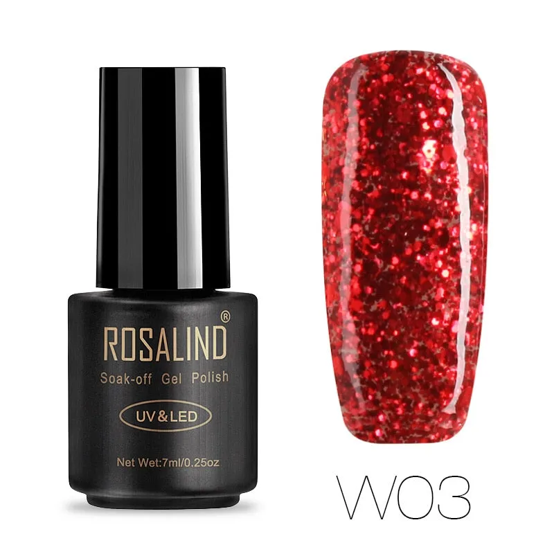 ROSALIND Hybrid Varnishes Soak Off Gel UV Gel lak Nail Polish Set Top Base Coat For Manicure Gel Glitter Semi Permanent  Acrylic