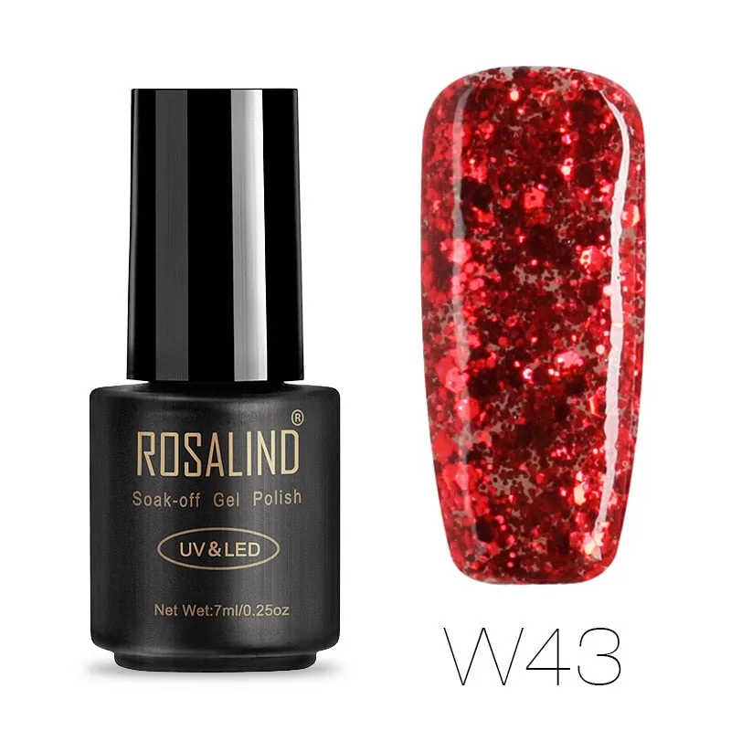 ROSALIND Hybrid Varnishes Soak Off Gel UV Gel lak Nail Polish Set Top Base Coat For Manicure Gel Glitter Semi Permanent  Acrylic