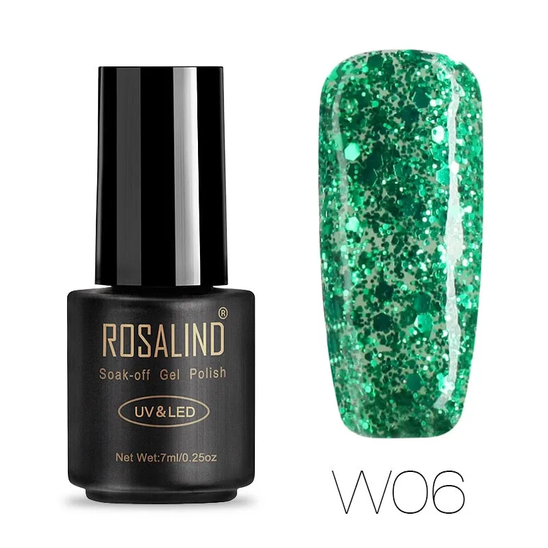 ROSALIND Hybrid Varnishes Soak Off Gel UV Gel lak Nail Polish Set Top Base Coat For Manicure Gel Glitter Semi Permanent  Acrylic