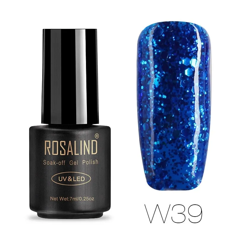 ROSALIND Hybrid Varnishes Soak Off Gel UV Gel lak Nail Polish Set Top Base Coat For Manicure Gel Glitter Semi Permanent  Acrylic